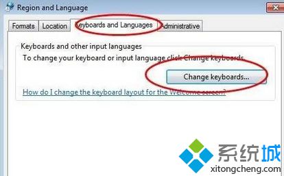 点击“change Keyboards...”